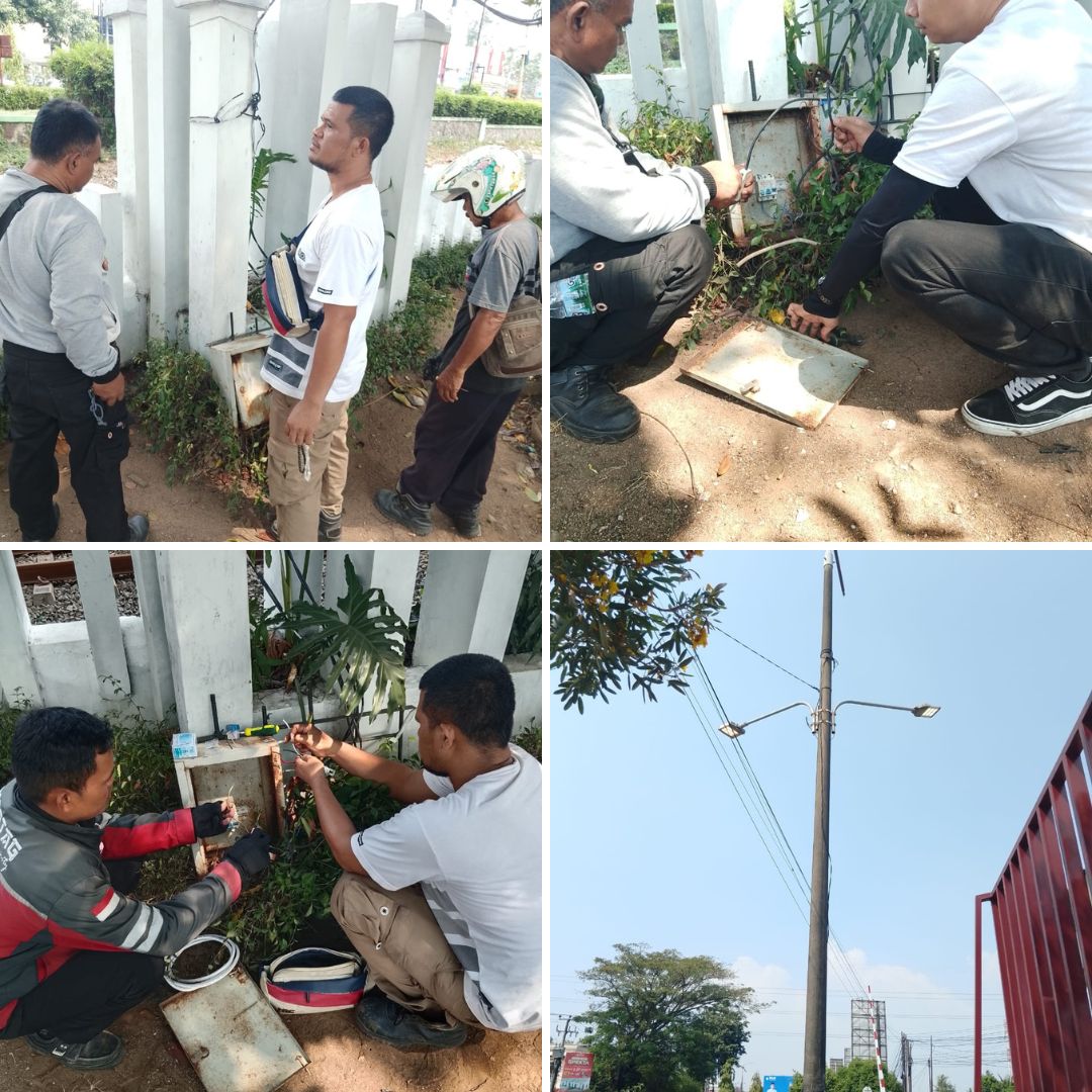 Kegiatan Penerangan jalan  umum (PJU)Dinas Perhubungan Kota Serang  perbaikan panel d penancangan dan pergantian photocel