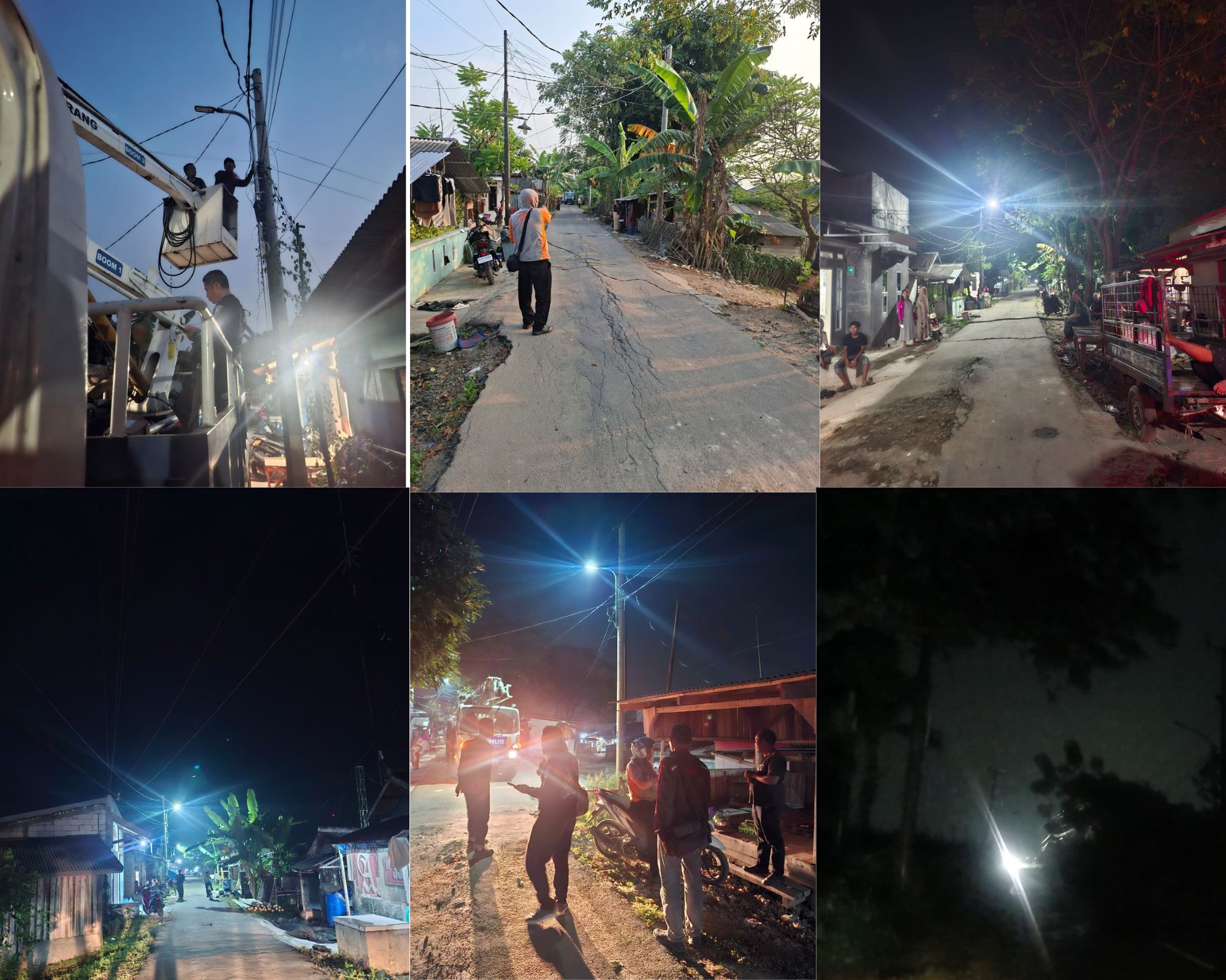 Kegiatan  perbaikan penerangan jalan umum(PJU)Dinas Perhubungan Kota Serang Pemasangan pju baru 7 titik 1. serta penarikan jaringan di kp. Tanggul jaya karangantu