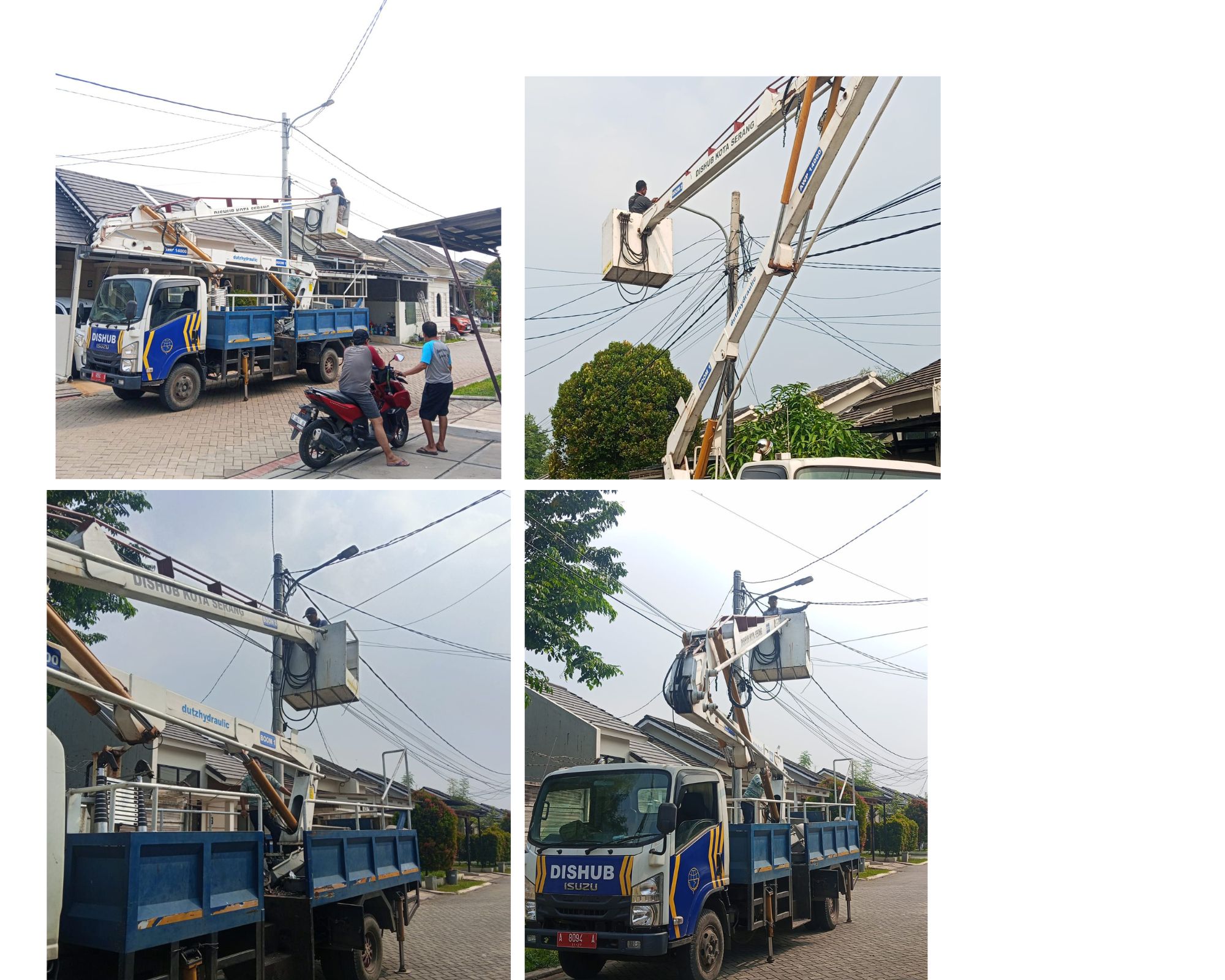 Kegiatan penerangan lampu jalan umum(PJU)Dinas Perhubungan Kota Serang Pergantian lampu 1 titik dan 2 titik di perum cempaka