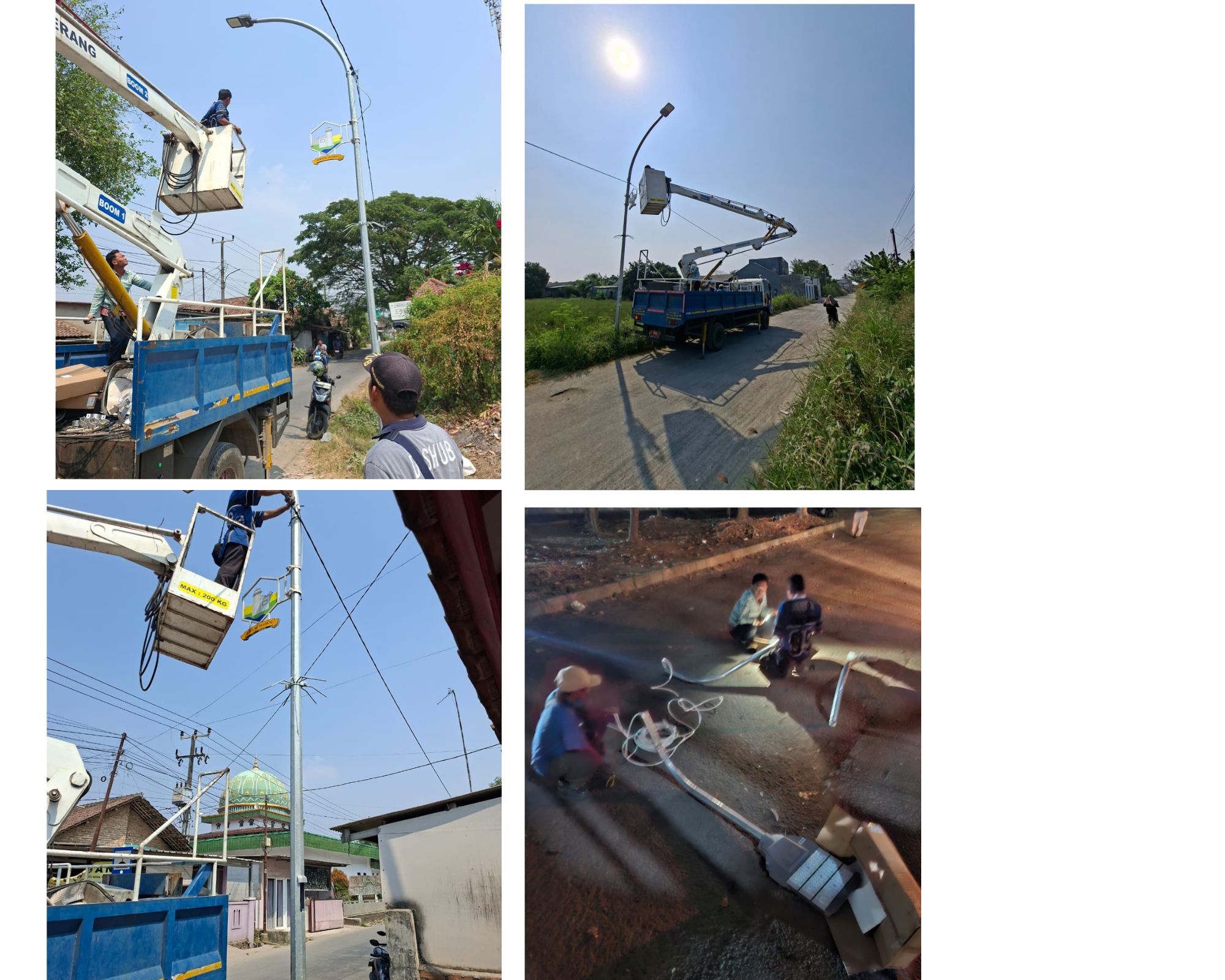 kegiatan penerangan jalan umum(PJU)Dinas Perhubungan Kota Serang Perbaikan jaringan di jl. Kalodran - jengkol dan Pemasangan baru lampu 6 titik    di link. Stadion