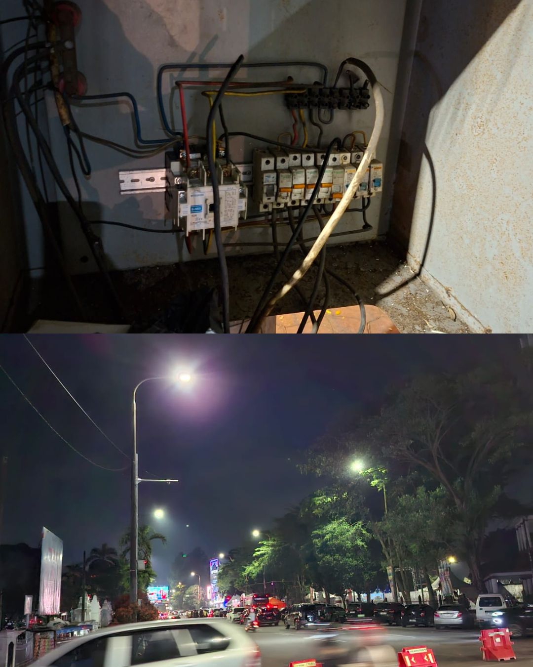 Kegiatan penerangan jalan umum(PJU)Dinas Perhubungan Kota Serang Penormalisasian panel gedung negara alun alun