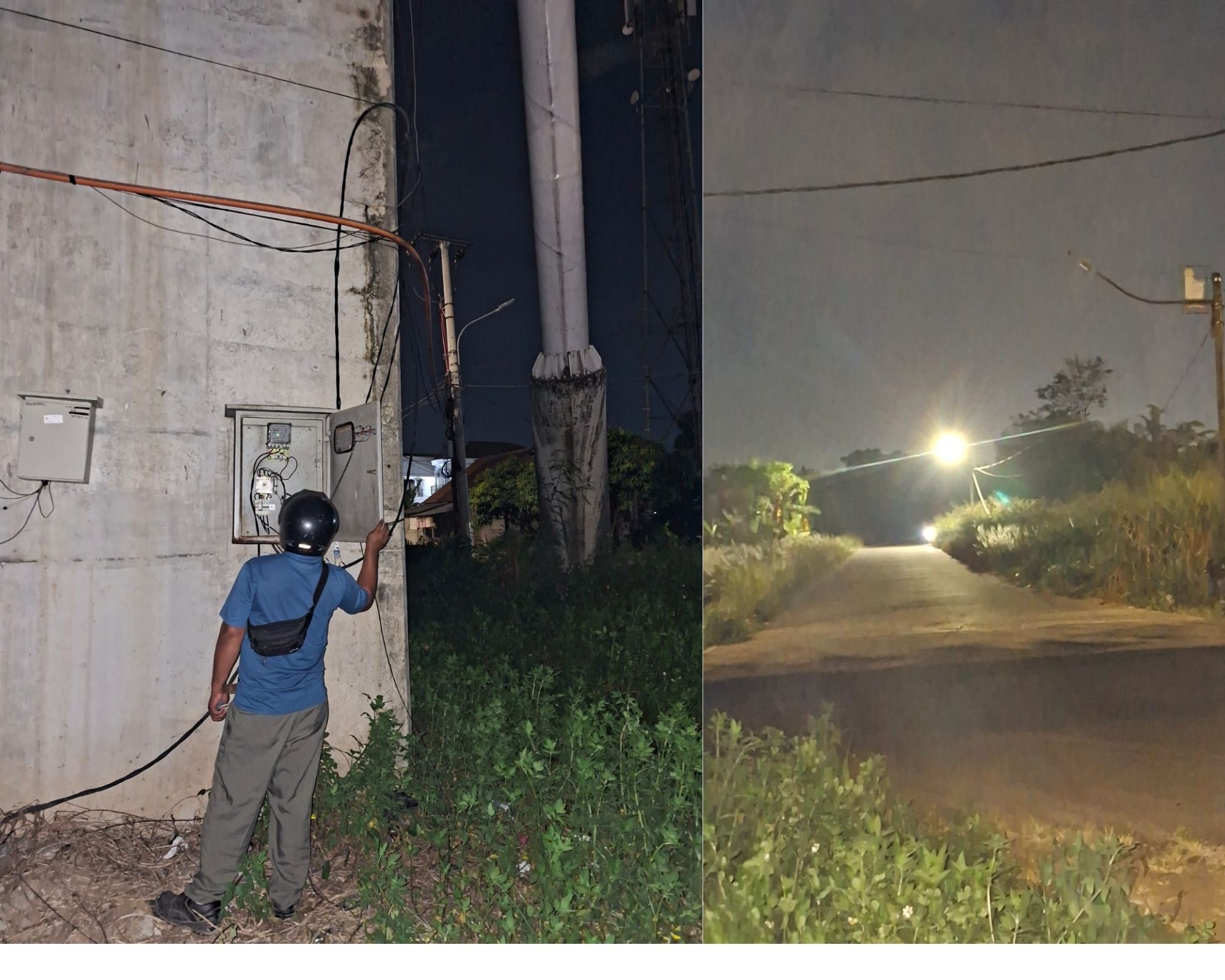 kegiatan penerangan jalan umum(pju)Dinas Perhubungan Kota Serang pengecekan panel lokasi bogeg