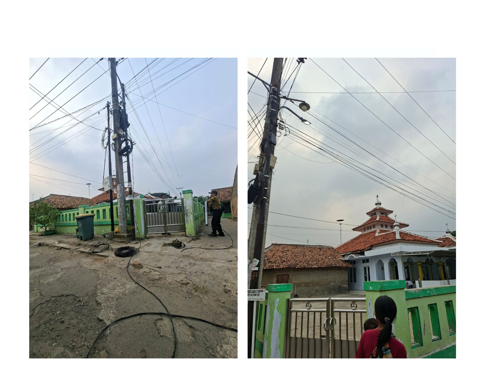 kegiatan penerangan jalan umum(PJU)Dinas Perhubungan kota serang Perbaikan jaringan trabel dan penggantian 1 titik lokasi  jl. Khojin ciceri.