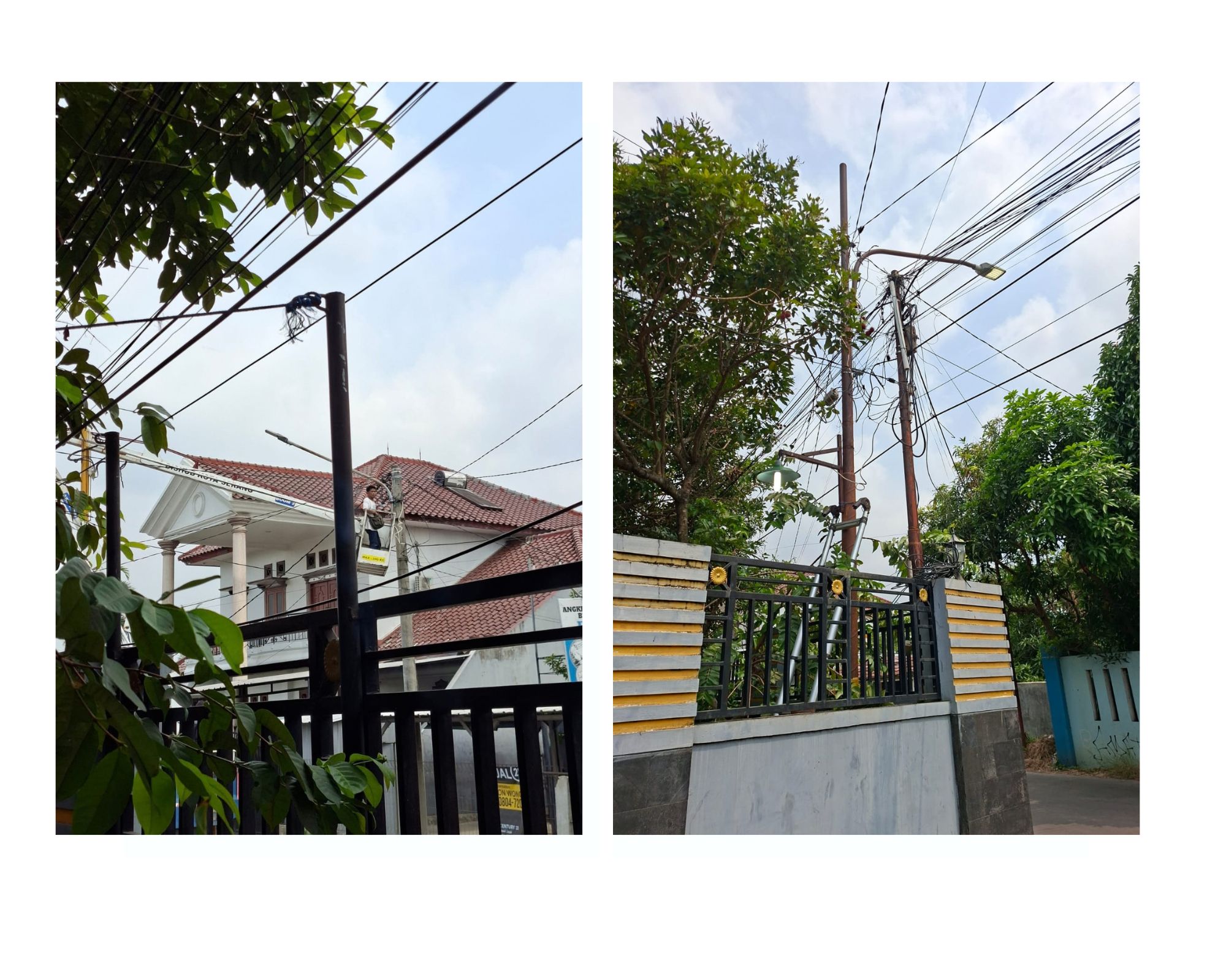 Kegiatan penerangan jalan umum(PJU)Dinas Perhubungan Kota Serang pergantian lampu 1 titk dan perbaikan panel lokasi di magersari