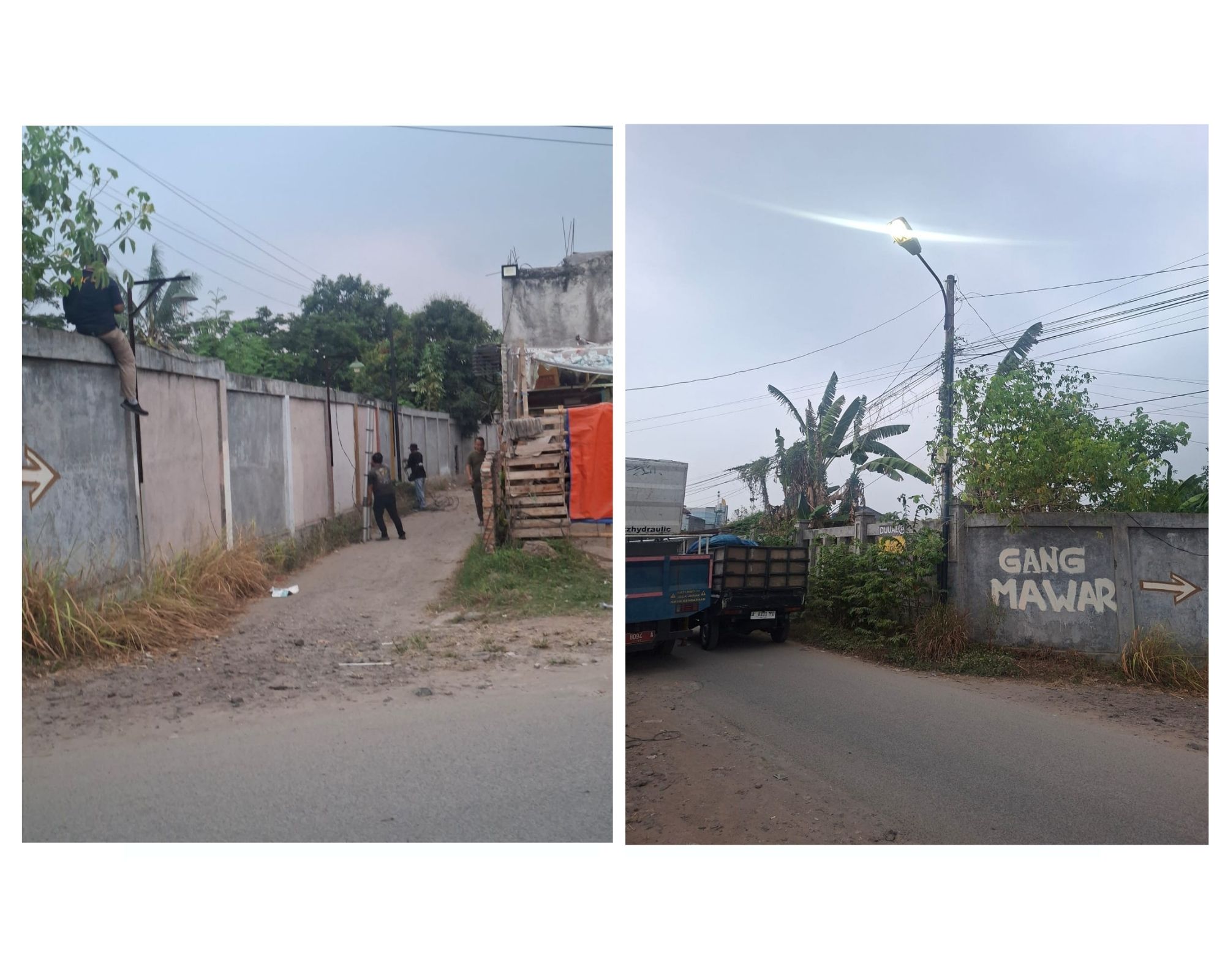 Kegiatan penerangan jalan umum(PJU)Dinas Perhubungan Kota Serang Perbaikan jaringan lampu lokasi kp. Jaha