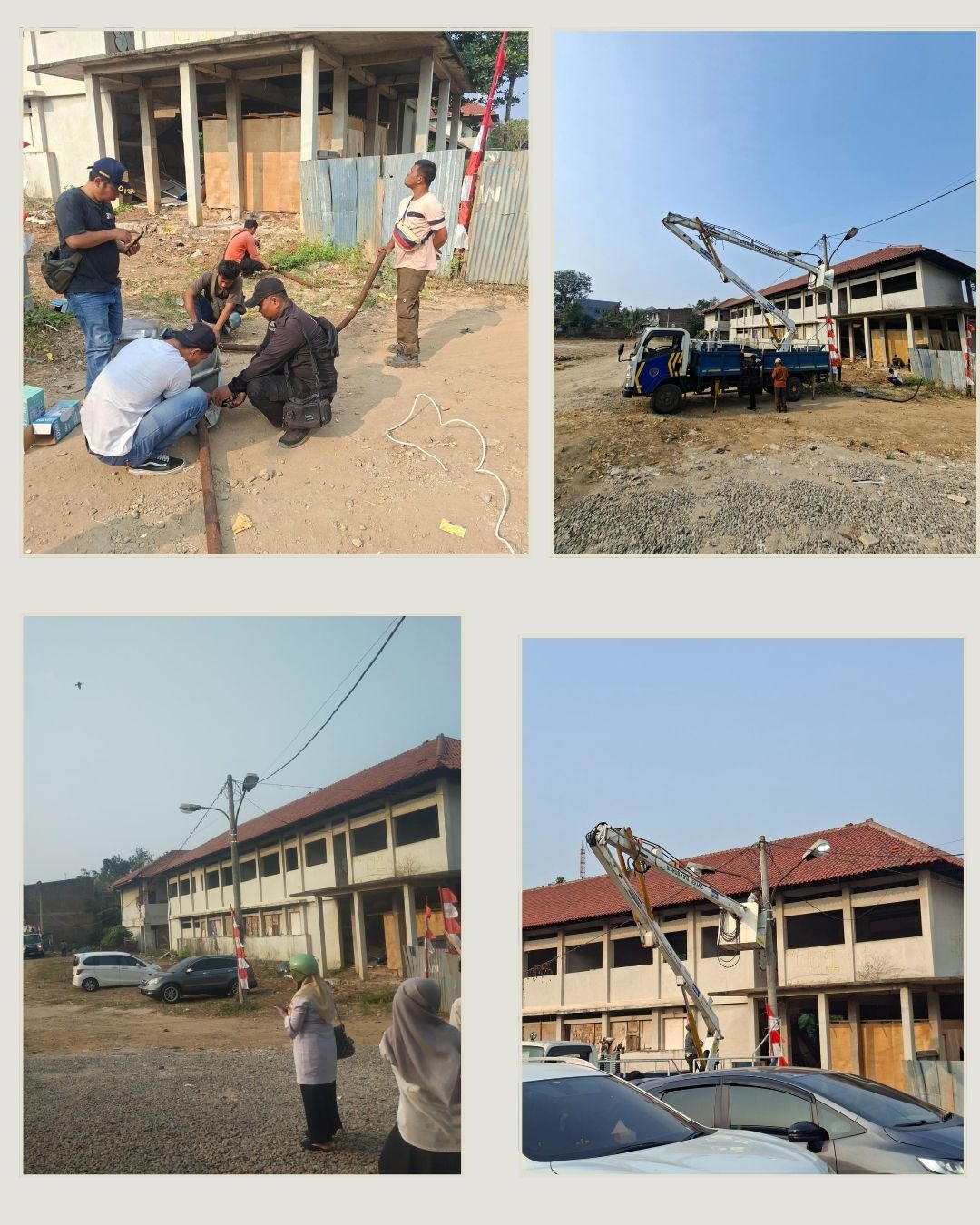 Kegiatan penerangan jalan umum(PJU)Dinas Perhubungan Kota Serang Pemasangan pju baru 3 titik di kantor dindik