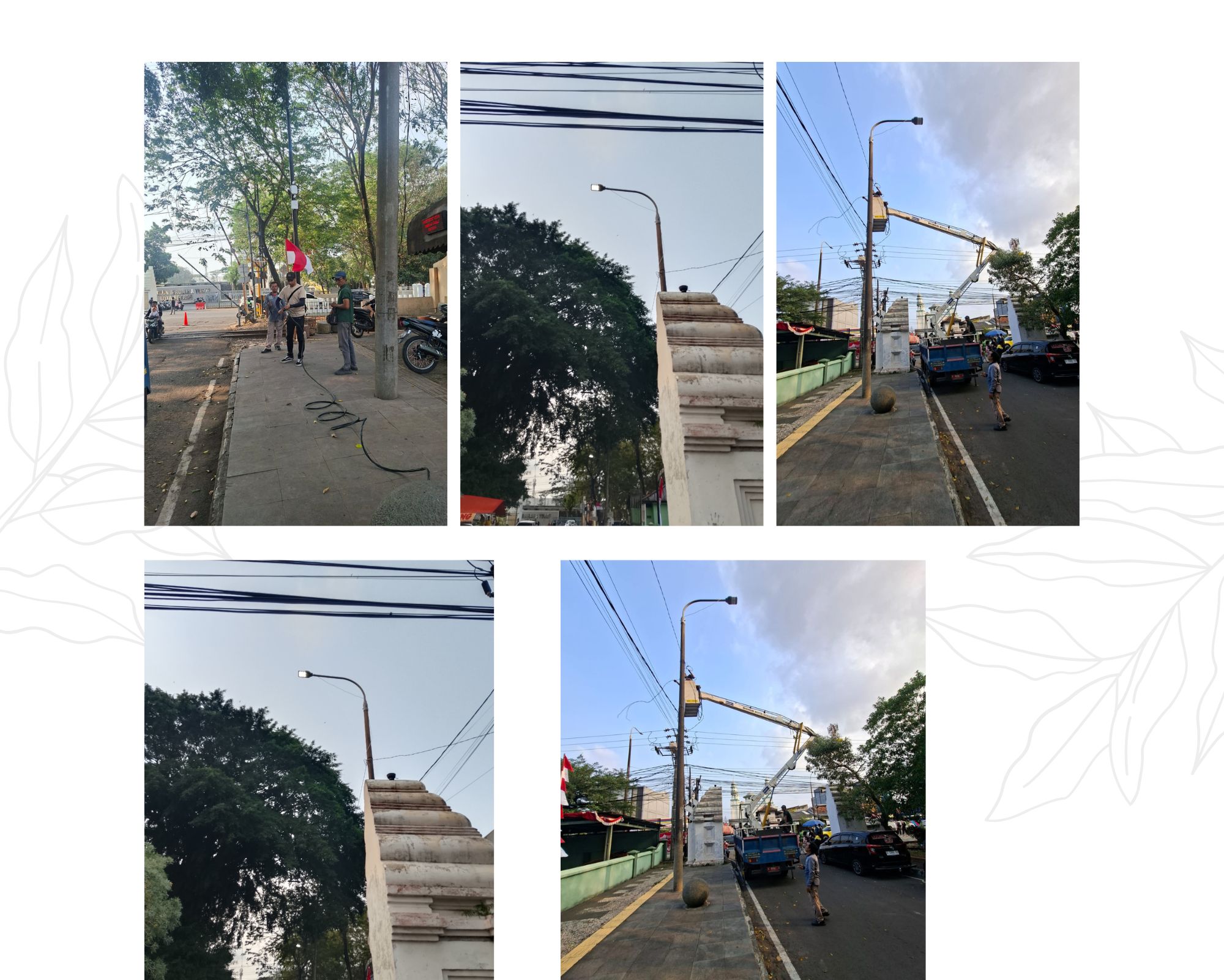 Kegiatan Penerangan jalan umum(PJU)Dinas Perhubungan Kota Serang Pergantian lampu 1 titik lokasi Bina bangsa dan 1 titik di link. Stadion serta penarikan jaringan