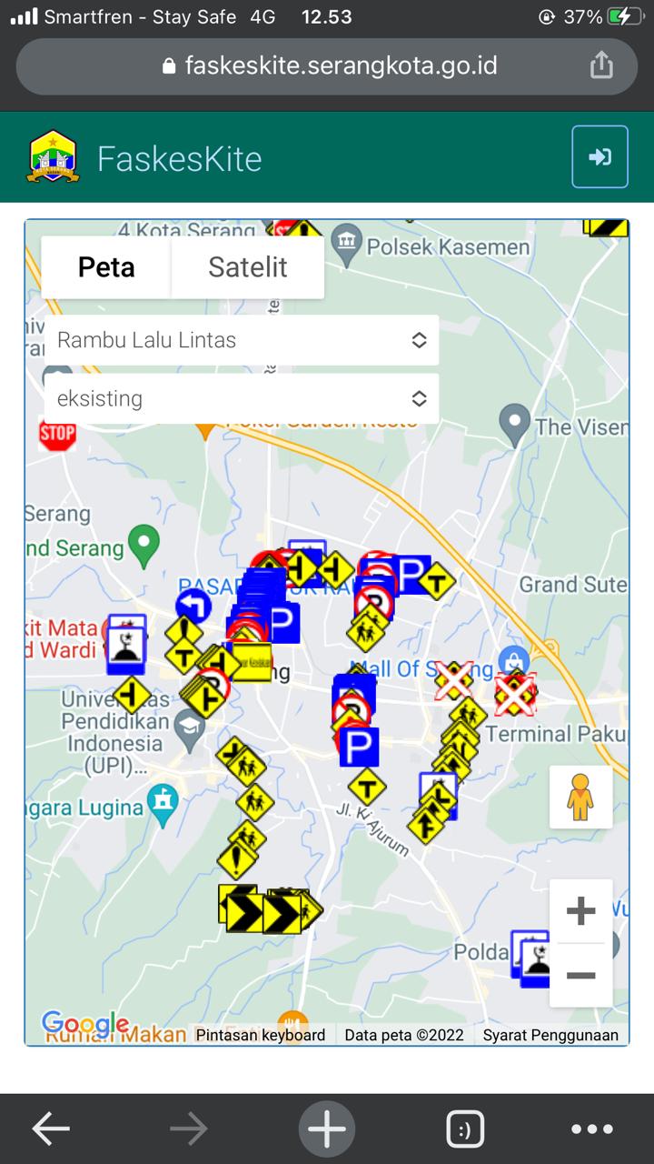 inventarisasi perlengkapan jalan Dinas Perhubungan kota serang