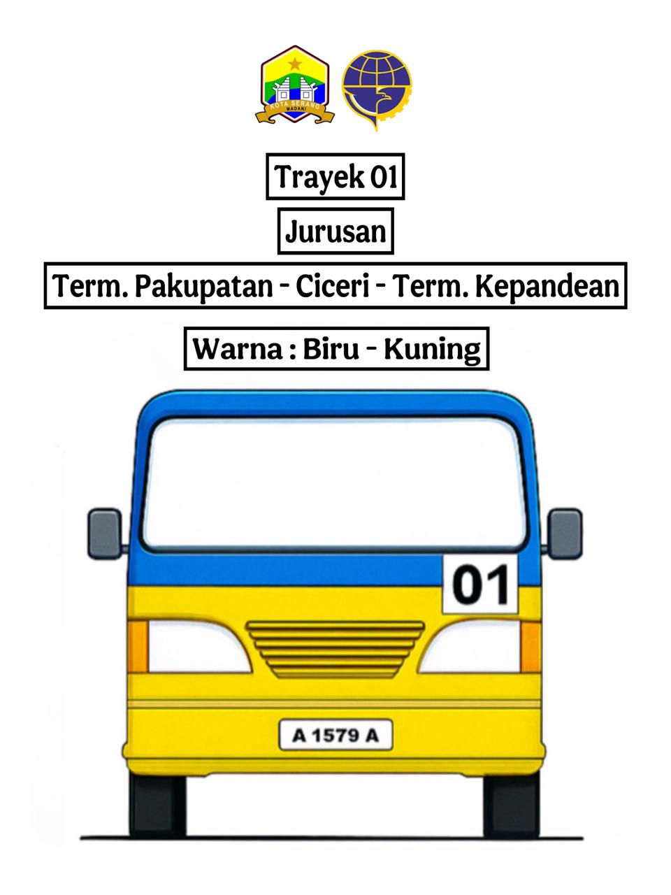 Nomor,Trayek dan rute Angkuta Kota Serang