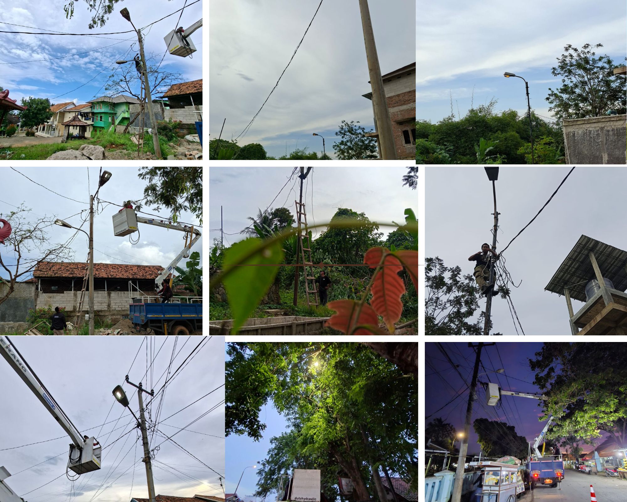 kegiatan perbaikan penerangan jalan umum(PJU)Dinas perhubungan Kota serang perbaikan lampu dan jaringan