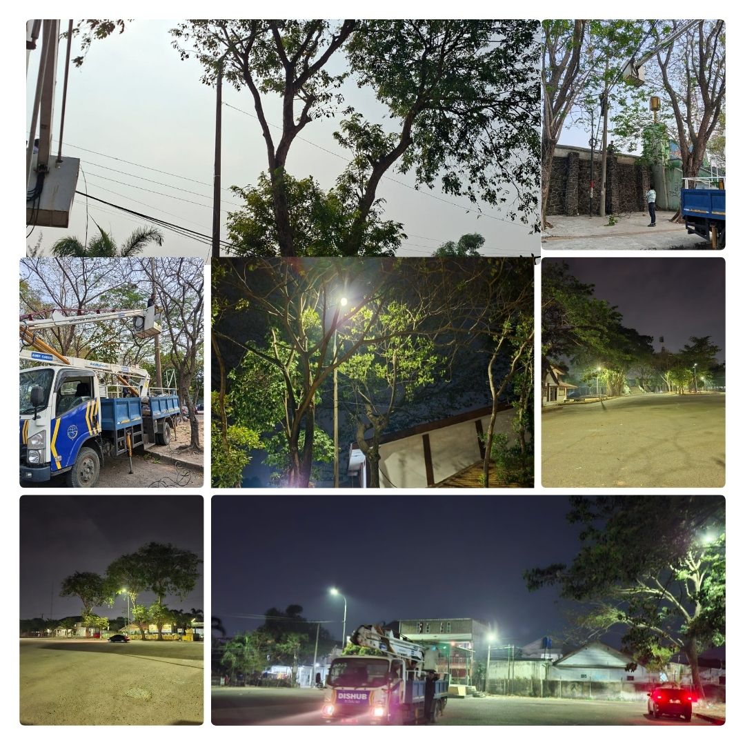 Kegiatan  penerangan jalan umum(PJU)Dinas Perhubungan Kota Serang Penarikan jaringan, pergantian lampu dan pemasangan baru 10 titik lokasi  link stadion
