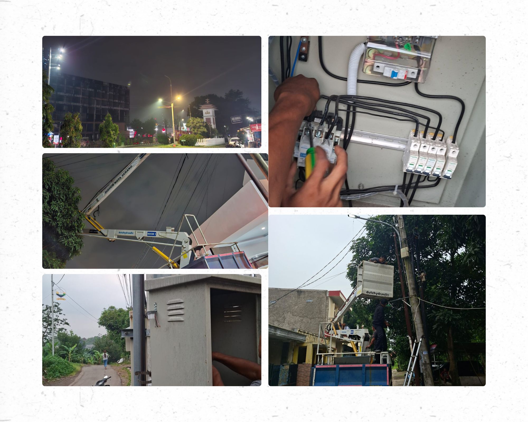 kegiatan penerangan jalan umum (PJU)Dinas Perhubungan Kota Serang perbaikan lampu